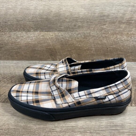 VANS Style 53 Plaid Khaki Slip On Chunky Shoes Loafers Women's Size 9.5 NEW - Picture 4 of 9